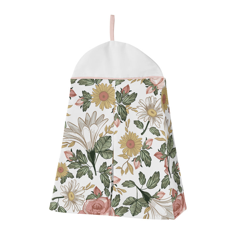 Blush Pink and Green Floral Baby Crib Bedding Set