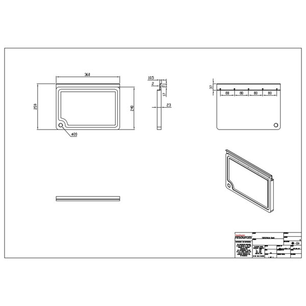 Hardware Resources SRSS960-BAM Hanging Cutting Board for Smart Rail Storage Solution