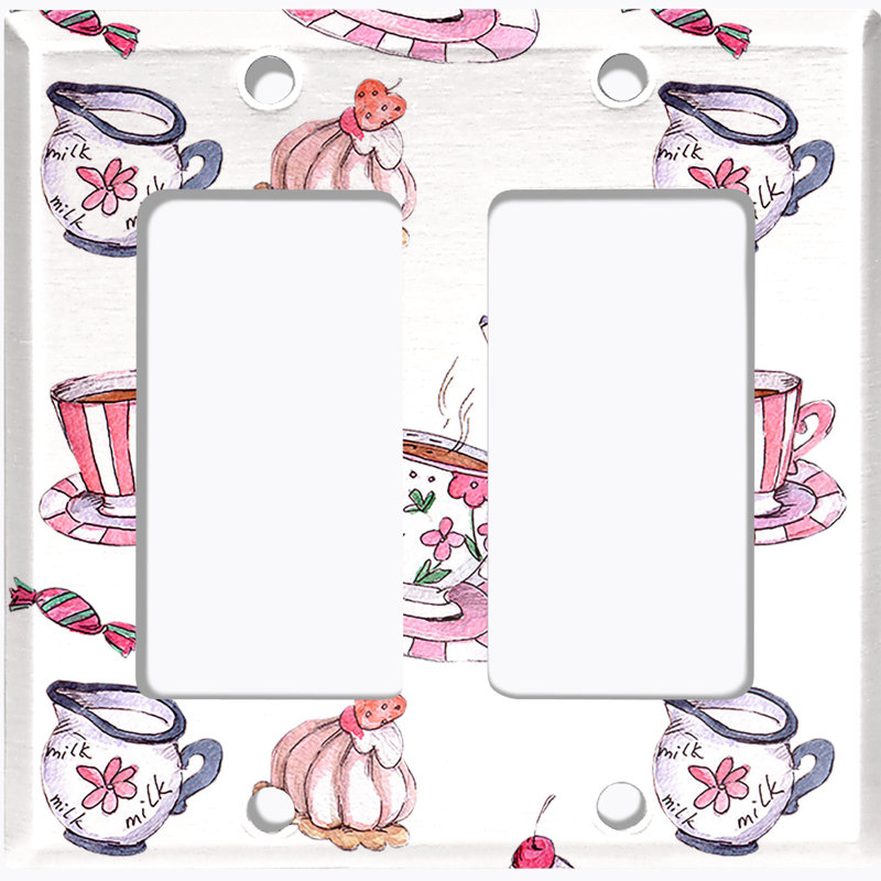 Plaque murale d'interrupteur à bascule café à 2 bandes