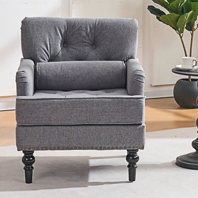 Upholstered Tufted Club Chair Accent Chair