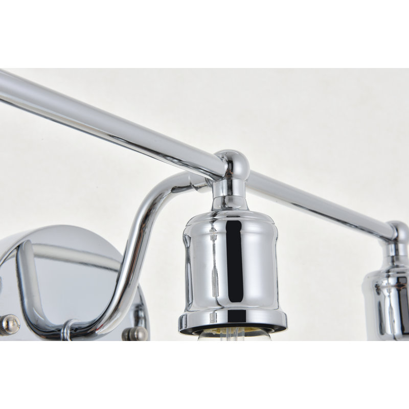 Sumas Dimmable Armed Sconce, Chrome, 5.6" H x 15.4" W x 15.4" D, 3 Lights