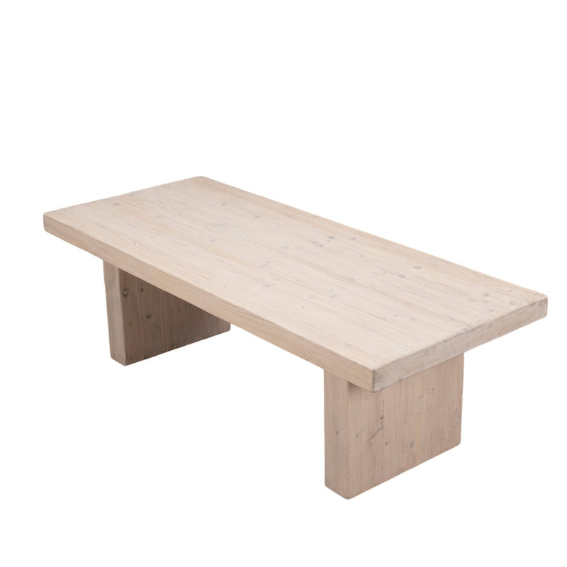 Rectangle Oak Block Dining Table, Gray