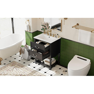 Meuble-lavabo 24 po avec lavabo en céramique