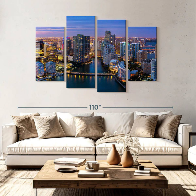 Humeur au crépuscule Sirci Miami, H 54 po x l 84 po