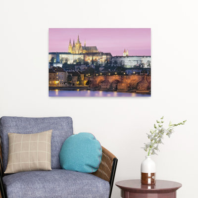 Arch Bridge Across A River Charles Bridge Hradcany Castle St. Vitus Cathedral Prague Czech Republic Abstract Contemporary Architecture City Art