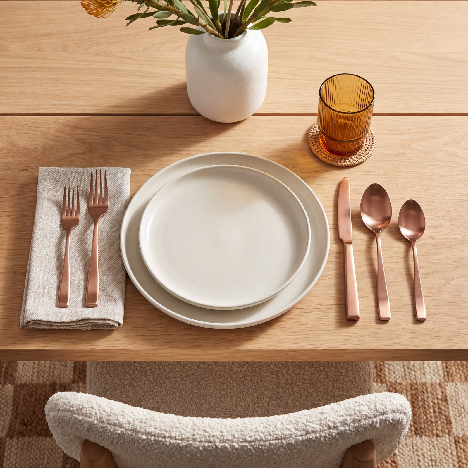 Flagstaff 20 Piece Flatware Set, Service for 4, Matte Copper