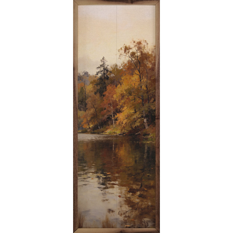 Réflexions de rivière d'automne tranquilles, H 12 po x l 4 po