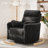40" Wide Corduroy Recliner with Dual-Motor and Power Headrest,  Modern Swivel & Rocking Nursery Glider Chair, Black-1363584179