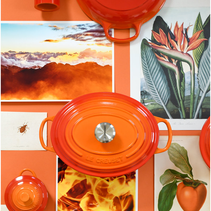 Le Creuset Enameled Cast Iron Oval Dutch Oven with Lid, 2.75 quarts, Flame