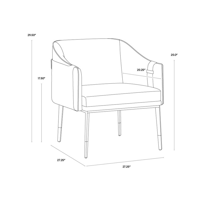 Carter Club Chair, Black Faux Leather