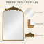 Miroir mural antique antique arqué avec cadre floral-130491465