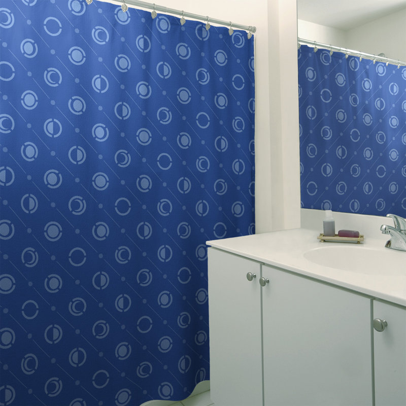 Rideau de douche à phases simples classic moon Noira Gothard, Bleu foncé