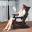 Chaise Adirondack pliante en PEHD pour l'extérieur toutes saisons avec porte-gobelets Chaise de jardin surdimensionnée durable et facile à entretenir Chaise de jardin pour terrasse avec support de charge de 380 lb pour porche, jardin, cour, patio, terrasse, foyer, ensemble de 4, noir-101342387