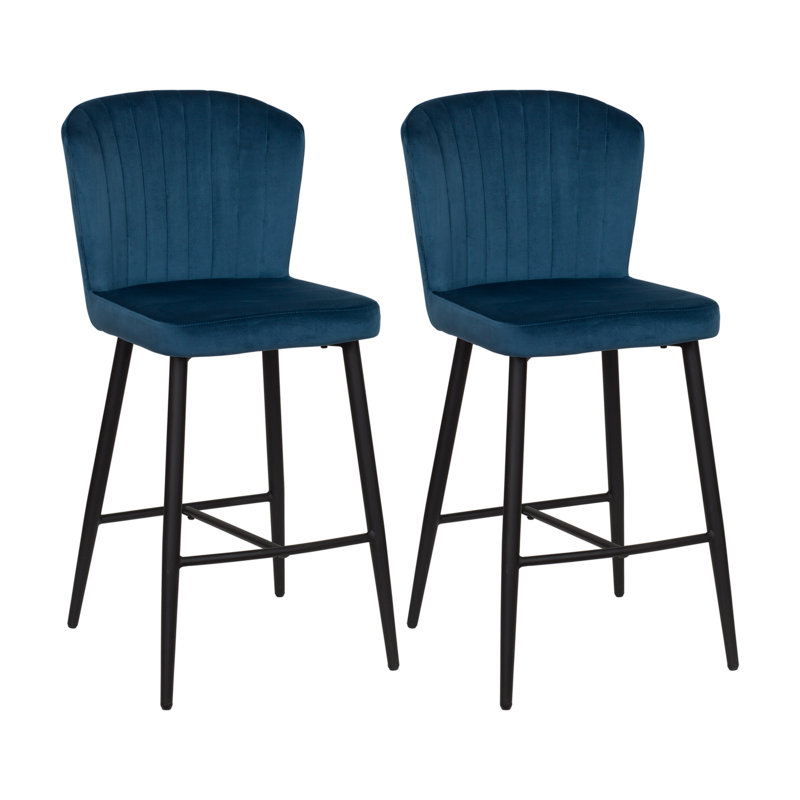 Tabouret de comptoir Jasper, Bleu marine