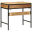 Solid Wood Top Metal Base Writing Desk
