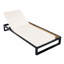 Chaise longue avec coussin résistant à l'eau, dossier réglable à 5 positions, pour terrasse de piscine