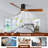 60 In. Led Indoor/outdoor Flush Mount Ceiling Fan With Wood Blades, 6-speed Dc Remote Control