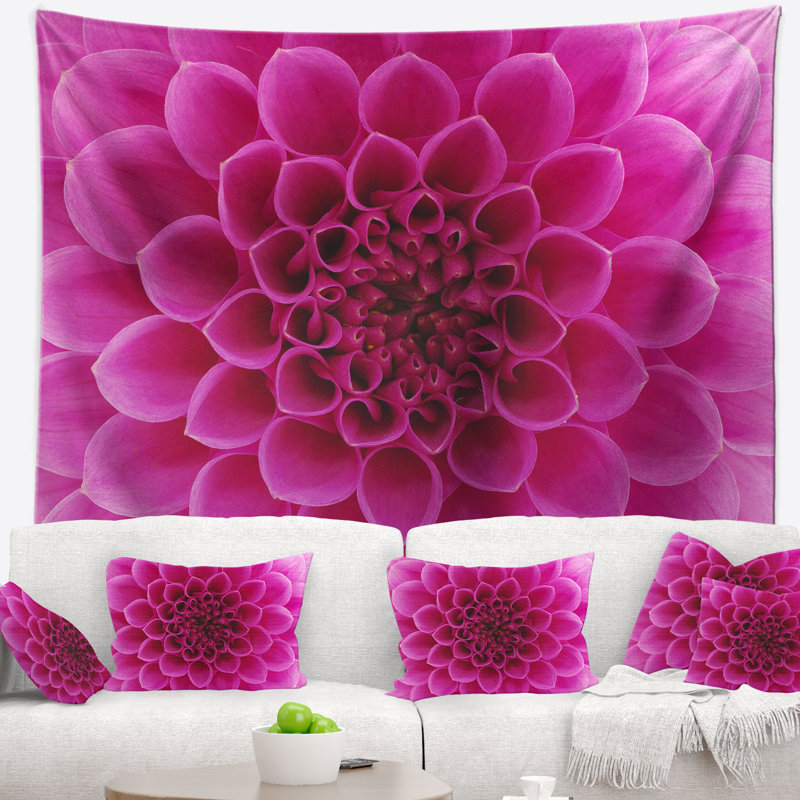 Tapisserie florale rose foncé, H 50 po x l 60 po