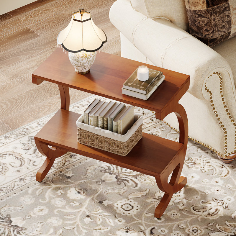 Solid Wood Cross Legs End Table, 1