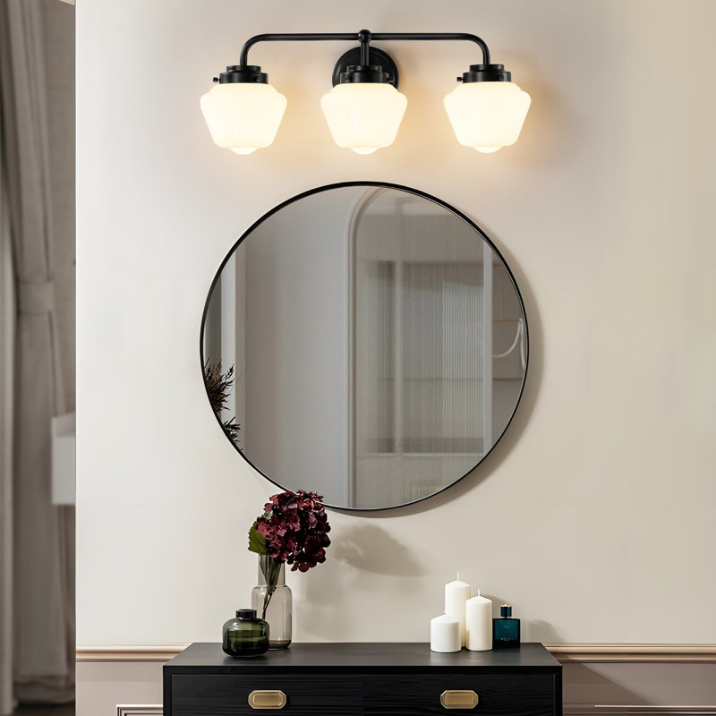 3 - Light Dimmable Vanity Light, Matte Black
