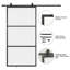 42"x84'' Reeded Glass Sliding Barn Door with Installation Hardware Kit Barn Door-88659211
