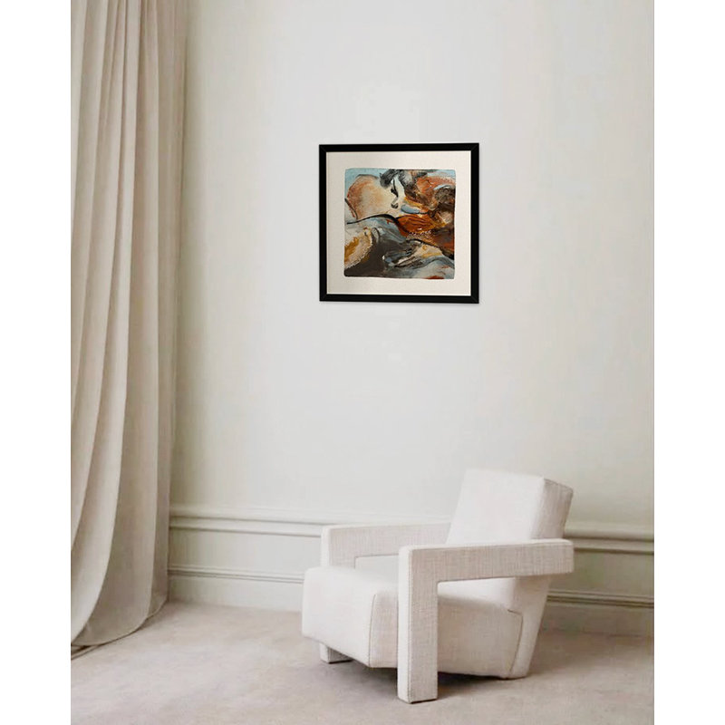 Limited Edition 12 x 12 in. "Embrace" Framed Silk Scarf by Fanyu Lin