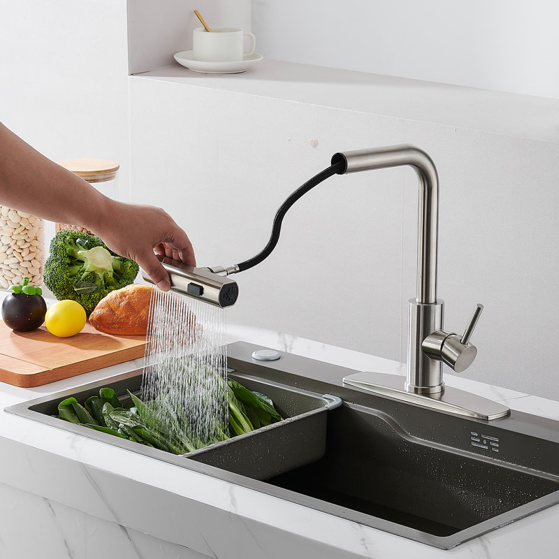  Robinet de cuisine à bec rétractable Forious® Ultra, Nickel brossé