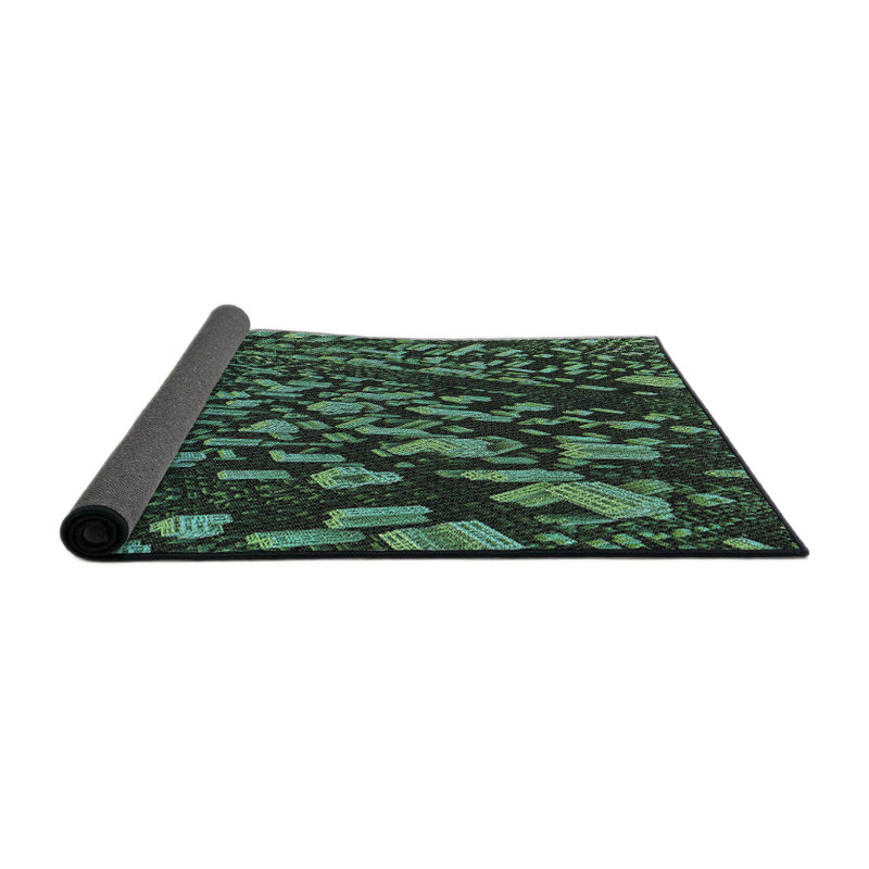 Tapis vert/noir aqua, Rond 4 pi