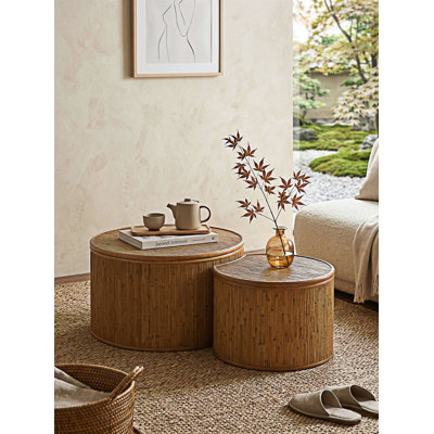 Ensemble de 2 tables basses avec rangement