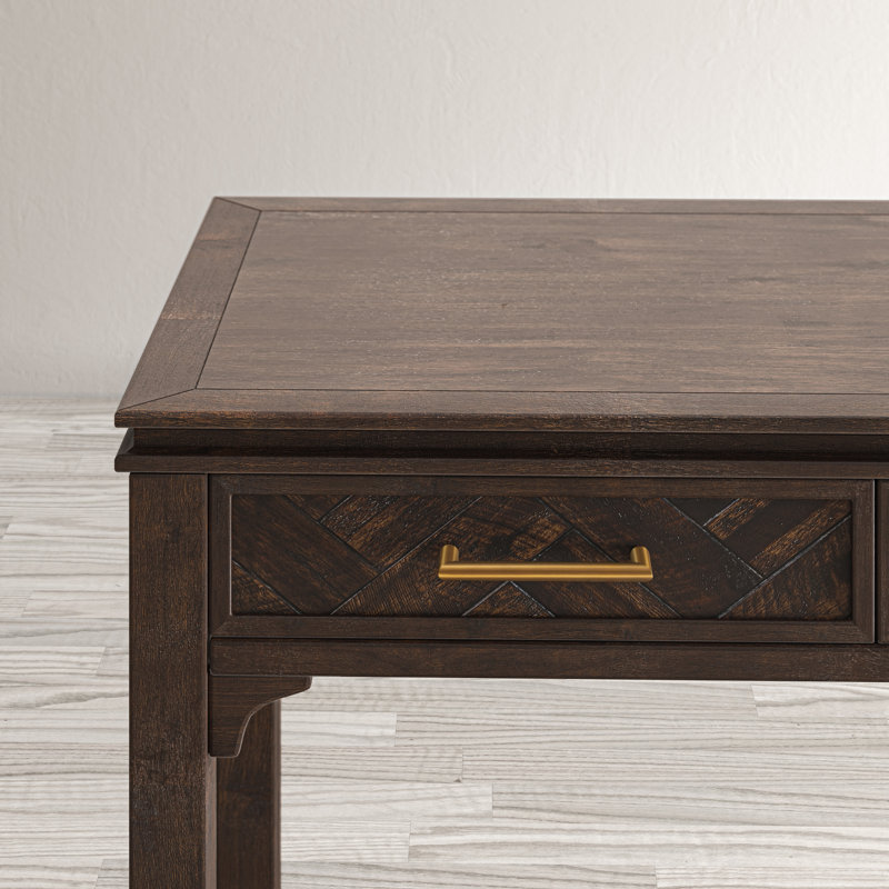Itsham Writing Desk with Built-In Electrical Outlet, Brown