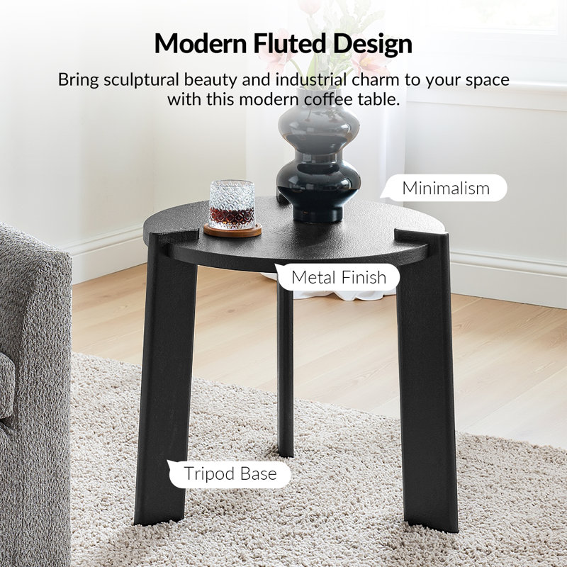 Isabel Modern End Table with Tripod Base, Black