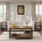 17 Stories Living Room Coffee Table Set of 3, Industrial Triangular-Design Coffee Table and 2 End Side Tables, 3 Piece Living Room Table Set with Large Storage for Apartment Home-1310632521