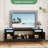Modern TV Stand for TVs Up to 75", Entertainment Center with Storage Cabinets, 2 Open Shelves, Space for 35" Electric Fireplace Insert, Tool-Free Assembly(Fireplaces NOT Included)-1186587466