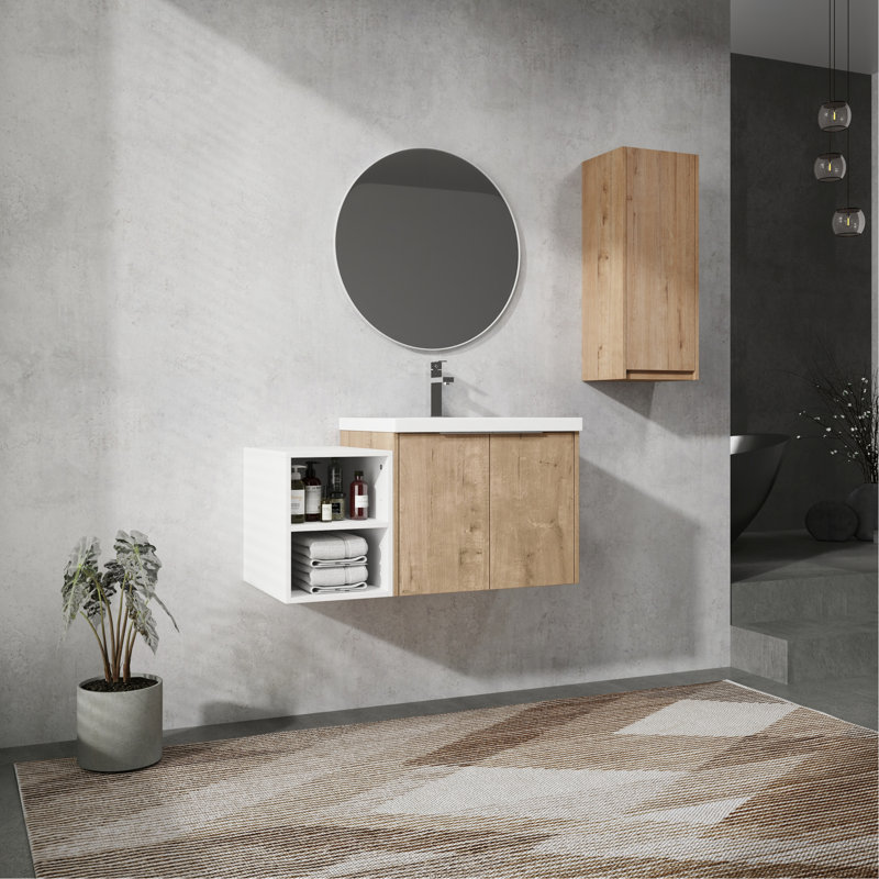 Meuble-lavabo de luxe avec armoire latérale et lavabo