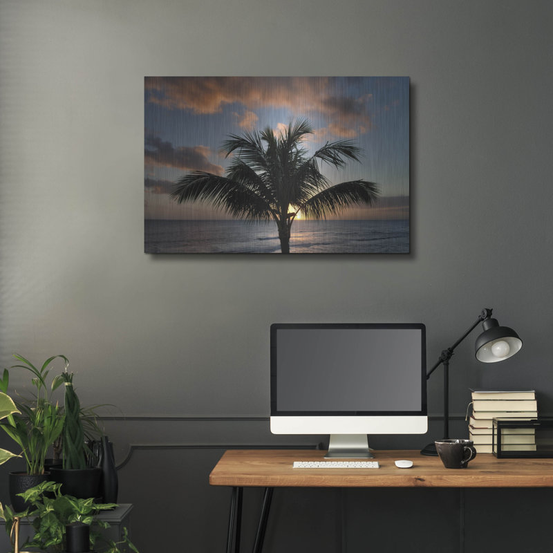 «Palm Tree Sunset II» par Dennis Frates, H 24 po x l 36 po
