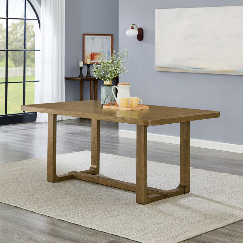 Colgan Dining Table, Trestle Base, Light Oak