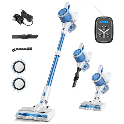 Cordless Vacuum Cleaner For Home - Lightweight, Stick Vacuum Clean With Rechargeable Battery, Max 45mins Runtime, 8 In 1 Handheld Vacuum For Hardfloor & Carpets Pet Hair, White