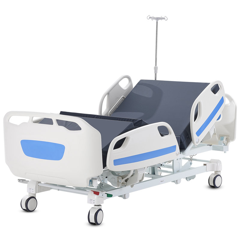 Premium Full Electric Hospital Bed with Memory Foam Mattress and IV Pole