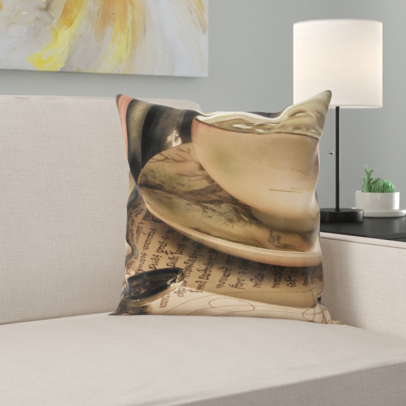 Housse et insert de coussin carré café