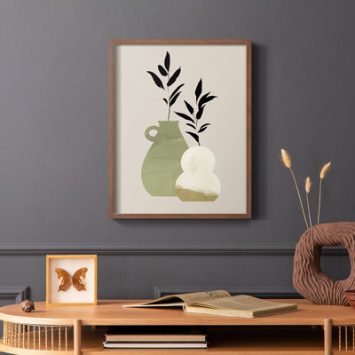 «Simple Bud Vases II», reproduction encadrée - bois massif