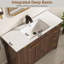 Meuble-lavabo cannelé de 122 cm avec lavabo et robinet-378116802