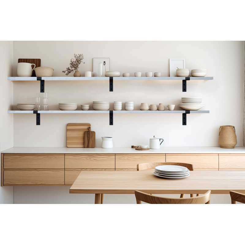Ensemble de 2 tablettes flottantes Rayne, H 1 po x l 63 po x P 6 po, Blanc
