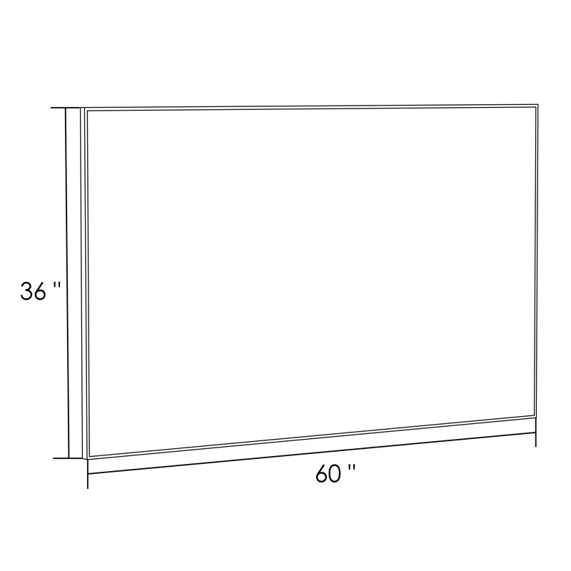 Miroir d'appoint Lesamuel, 36 po x 60 po, Rectangulaire, Doré