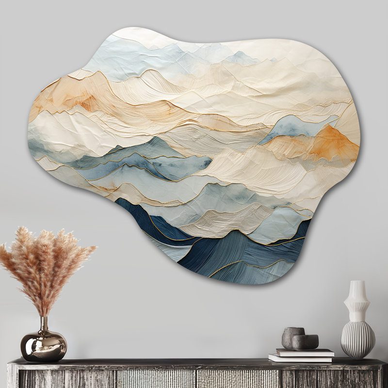 «Majestic Mountain Peaks - Mountains», impression murale en métal asymétrique, H 27 po x l 35 po