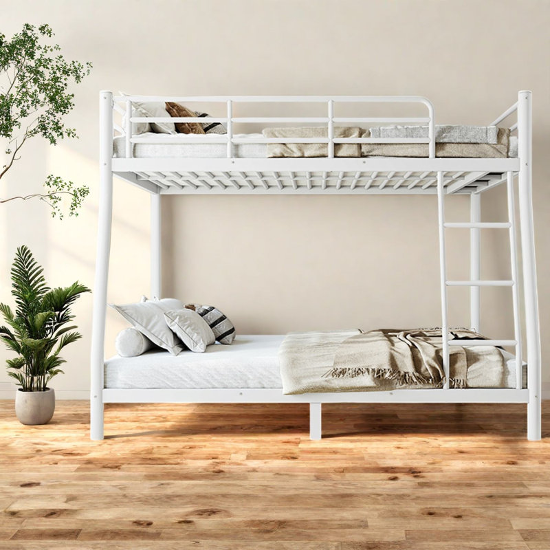 Lits gain d'espace avec rangement, lit superposé moderne en métal blanc pour la maison