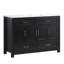 Ensemble de meuble-lavabo avec lavabo en céramique, armoire de rangement abondante - 4 portes à fermeture douce et 4 tiroirs-1011001801
