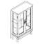 Vitrine lumineuse avec portes en verre trempé, vitrine lumineuse avec tablettes réglables pour la maison ou le bureau
