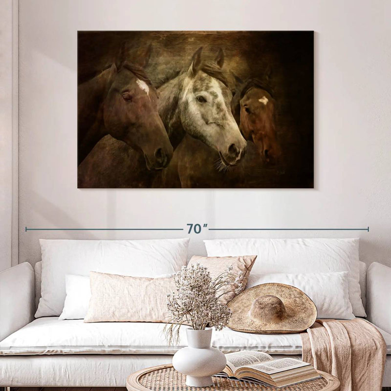 Brampt Three Horses, 32" H x 48" W