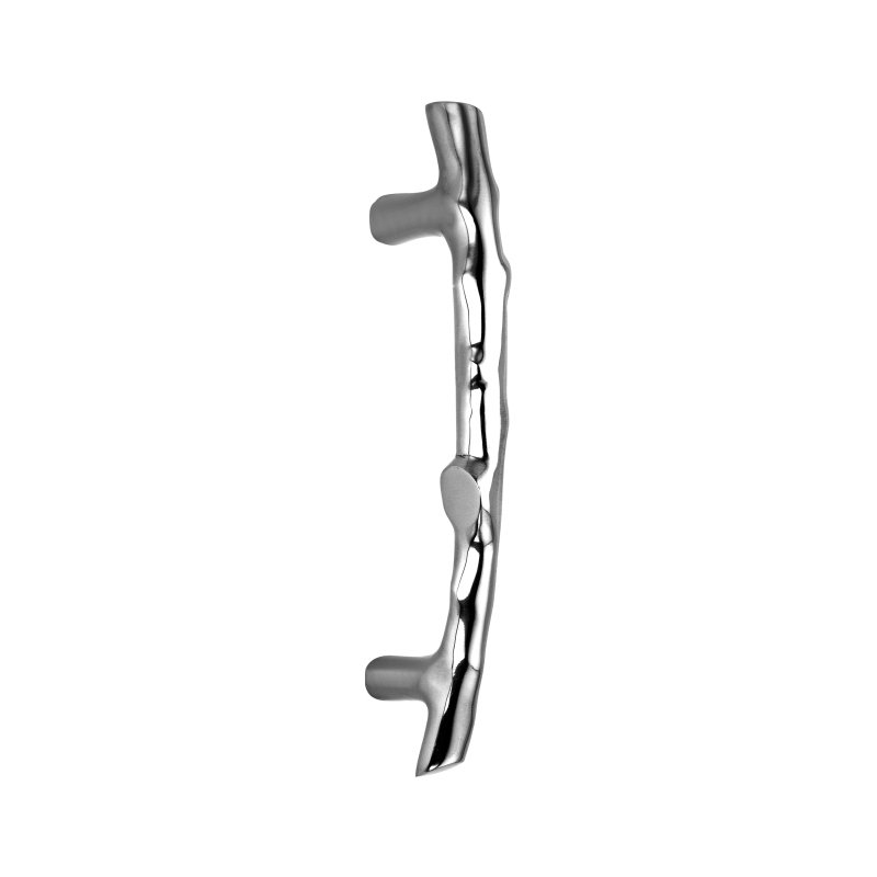 Bamboo Pull Handle, Polished Chrome, 20cm L x 2cm W x 5cm D