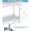 Table de préparation en acier inoxydable 60 po x 24 po x 35 po